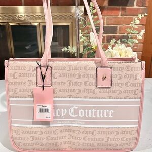 Juicy Couture Sandstone  Fashionista Large Tote Pale Pink Purse